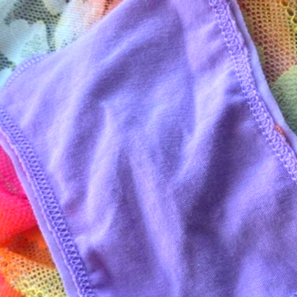 PINK by VS Lace Cheeksters Strappy Logo Rainbow Ombre Panties. XL *NWT! - Picture 4 of 5